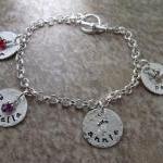 Personalized Charm Bracelet - Hand Stamped..