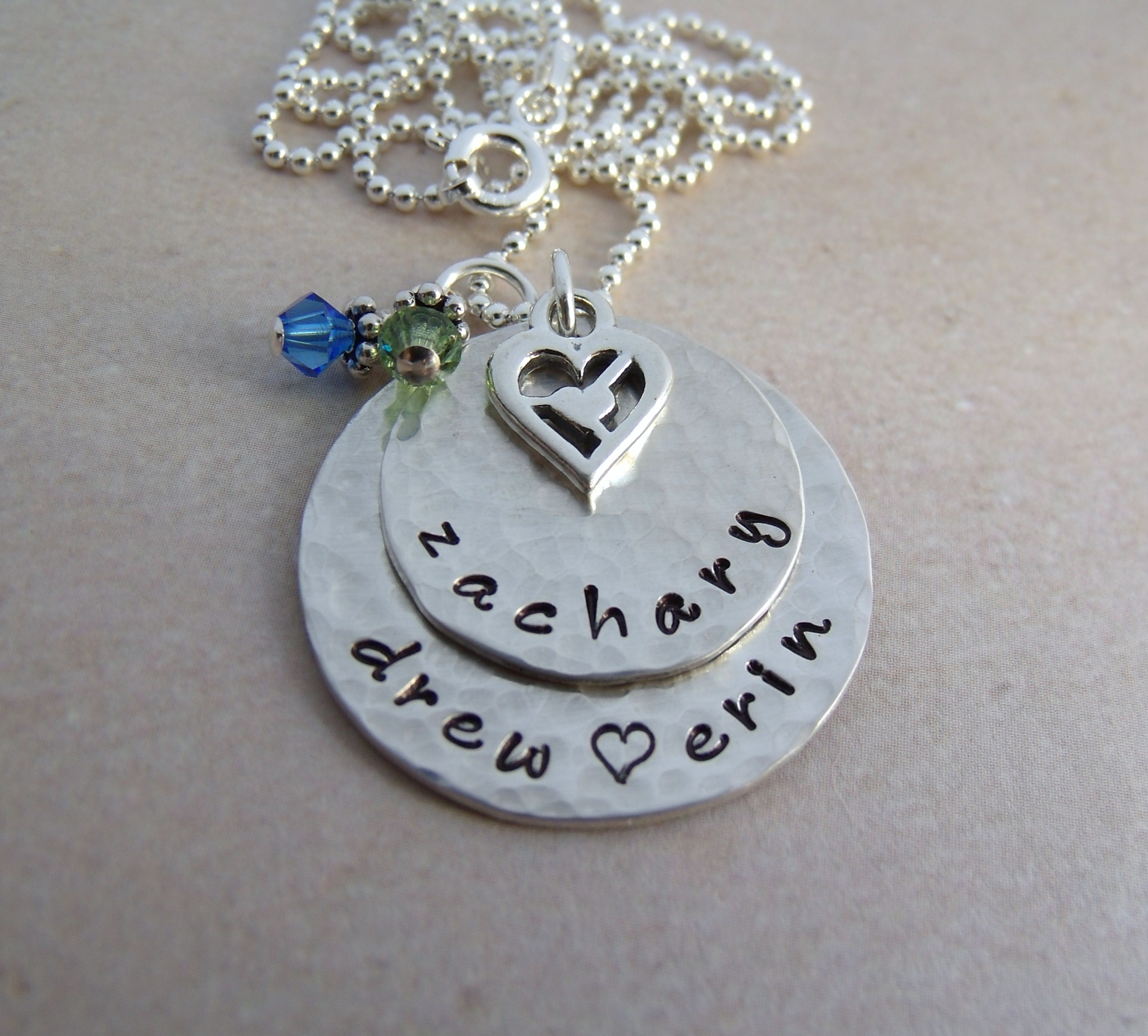 Personalized Mother S Necklace Hand Stamped Sterling Silver Brag