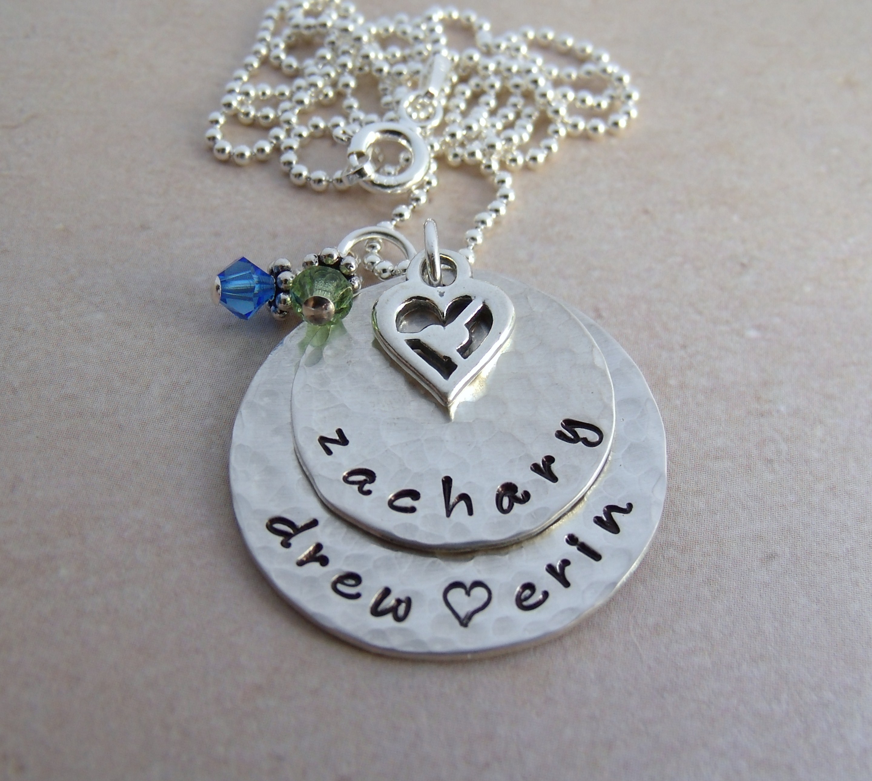 Personalized Mother's Necklace - Hand Stamped Sterling Silver Brag ...